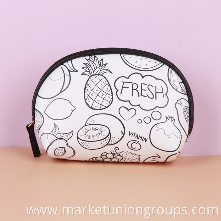 Custom Print Sublimation Personalized Organizer Storage Cosmetic Bag PVC Leather Travel Make Up Bags with Personal Logo